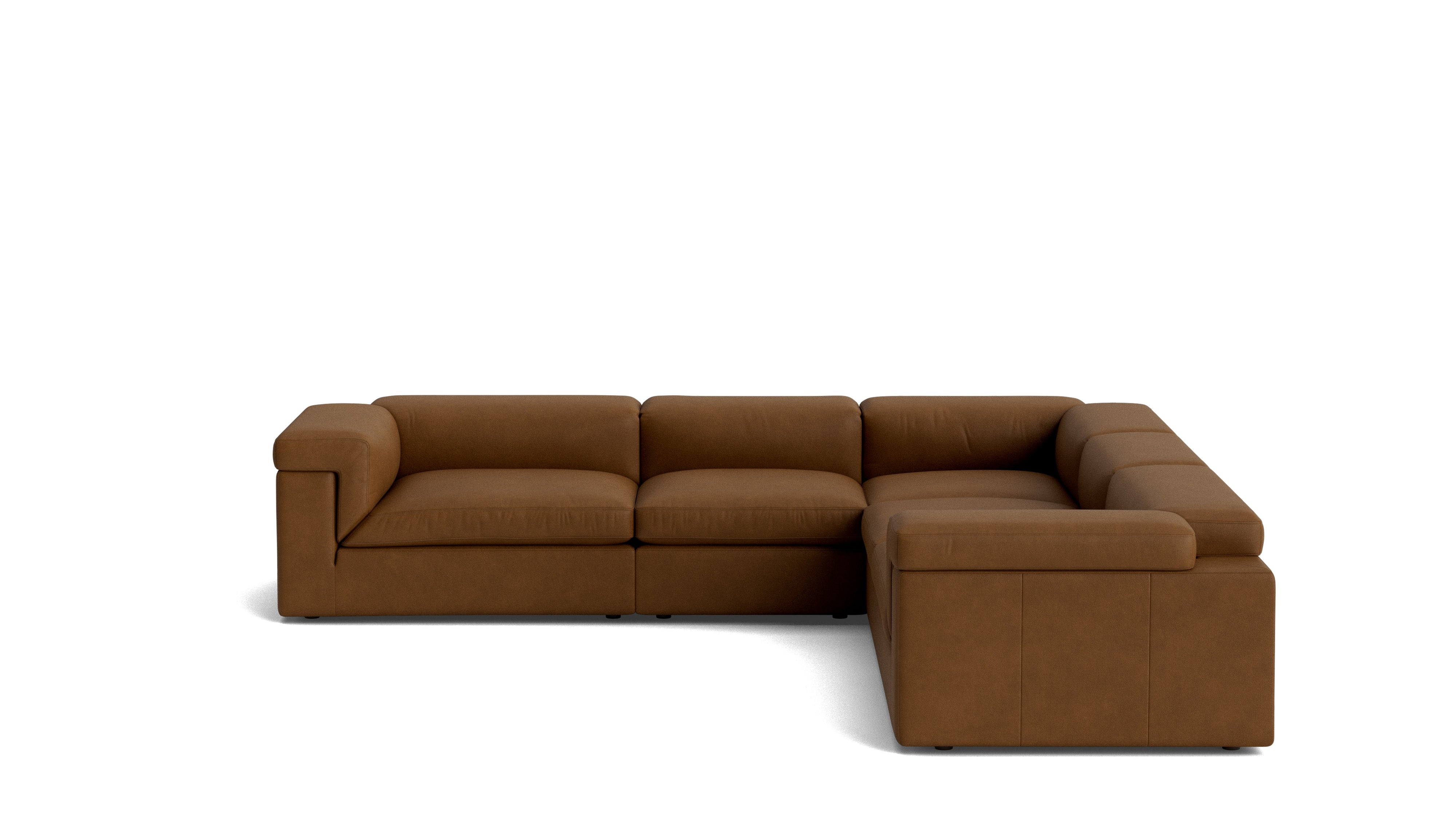Saddle 5-Piece Modular Sectional Closed, Bourbon