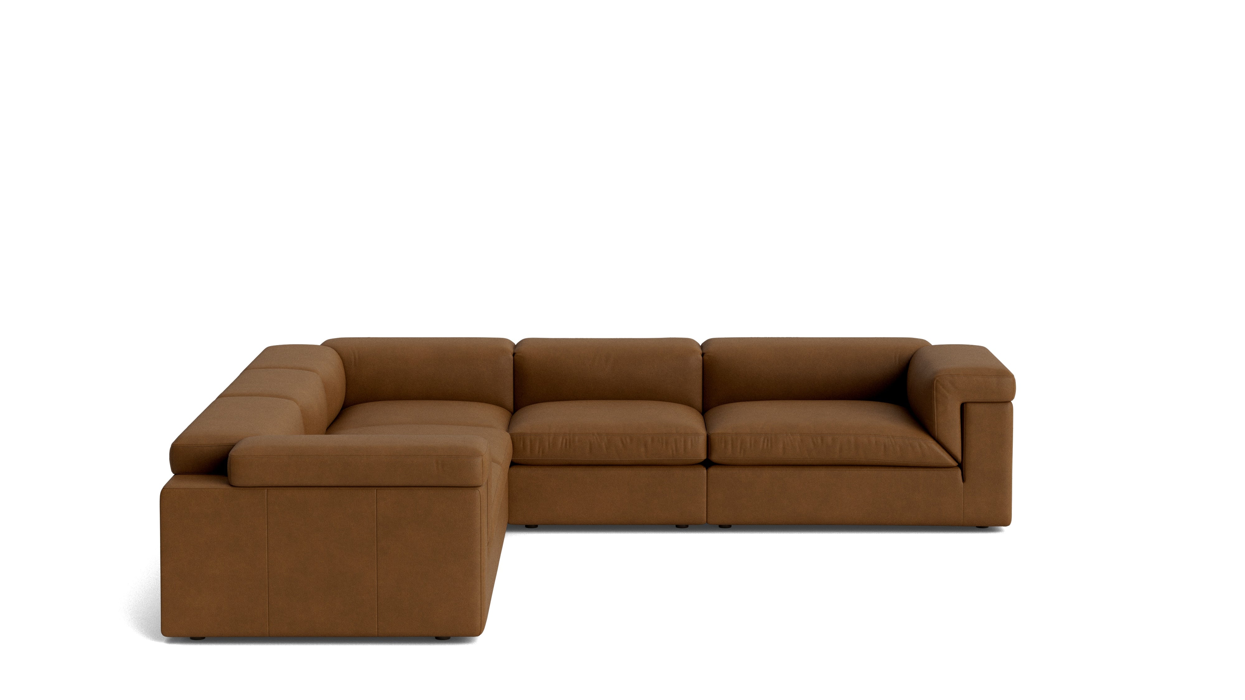 Saddle 5-Piece Modular Sectional Closed, Bourbon