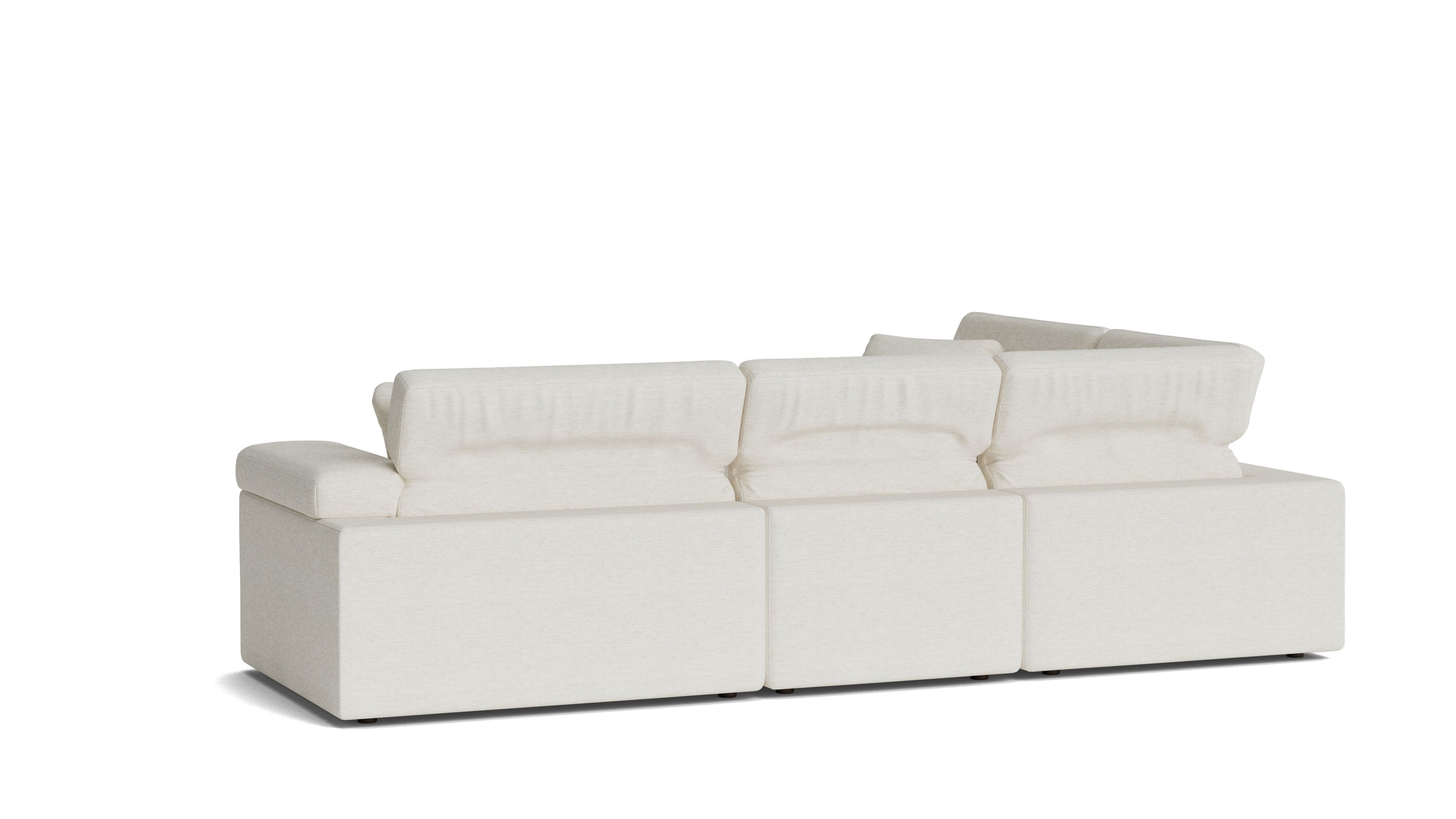 Saddle 4-Piece Modular Sectional Closed, Nomad Snow
