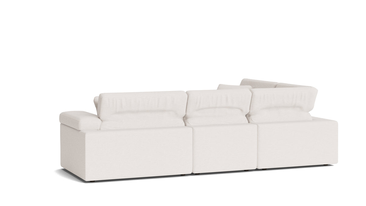 Saddle 4-Piece Modular Sectional Closed, Nomad Snow