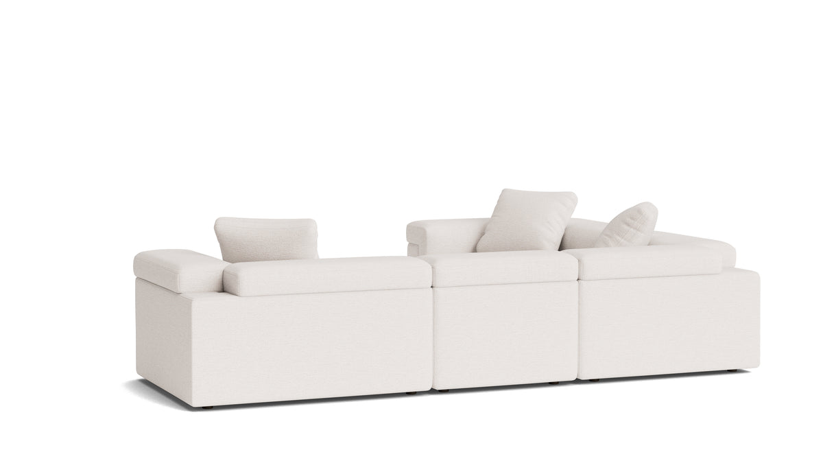 Saddle 4-Piece Modular Sectional Closed, Nomad Snow