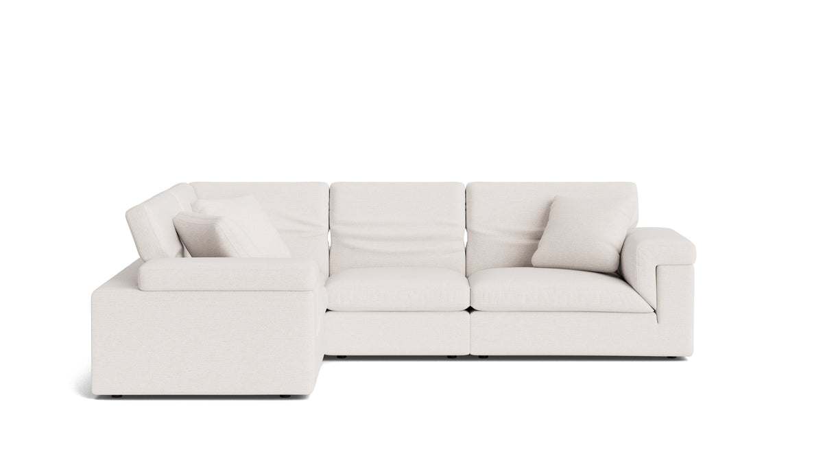 Saddle 4-Piece Modular Sectional Closed, Nomad Snow