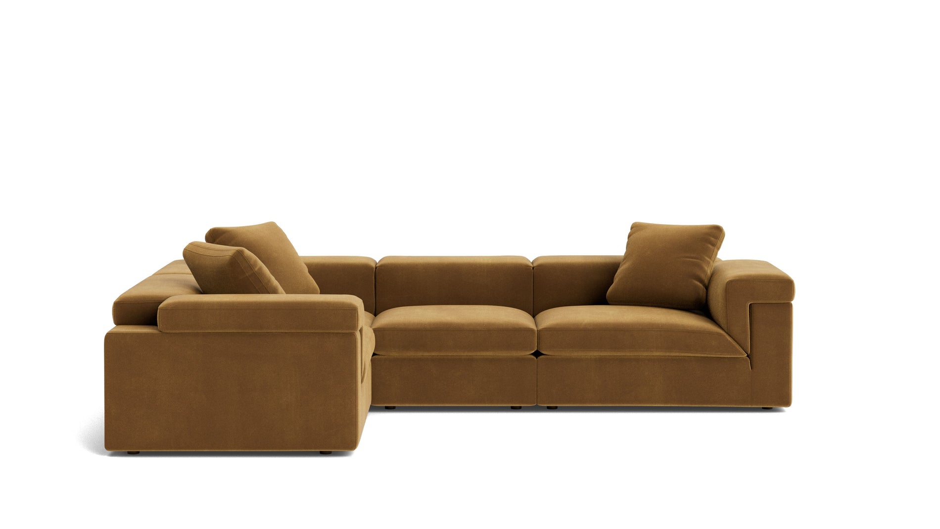 Saddle 4-Piece Modular Sectional Closed, Gold_image