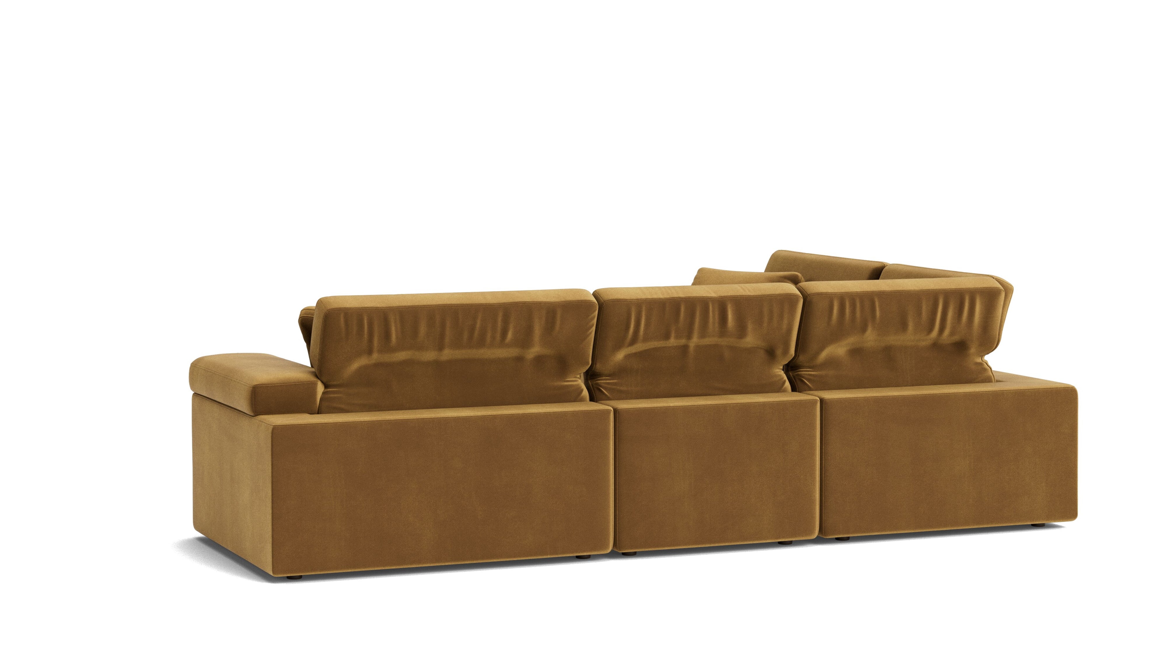 Saddle 4-Piece Modular Sectional Closed, Gold