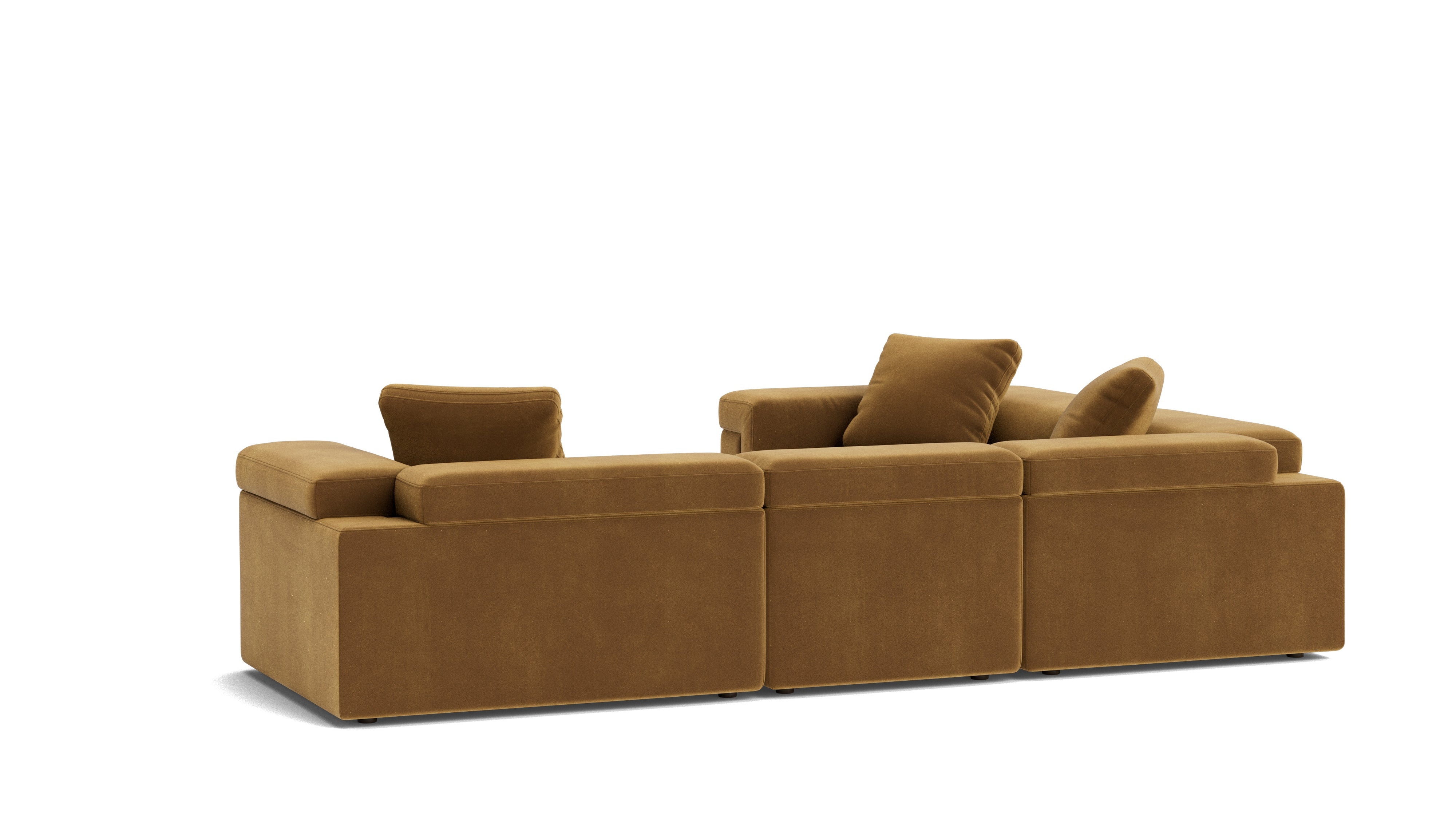 Saddle 4-Piece Modular Sectional Closed, Gold