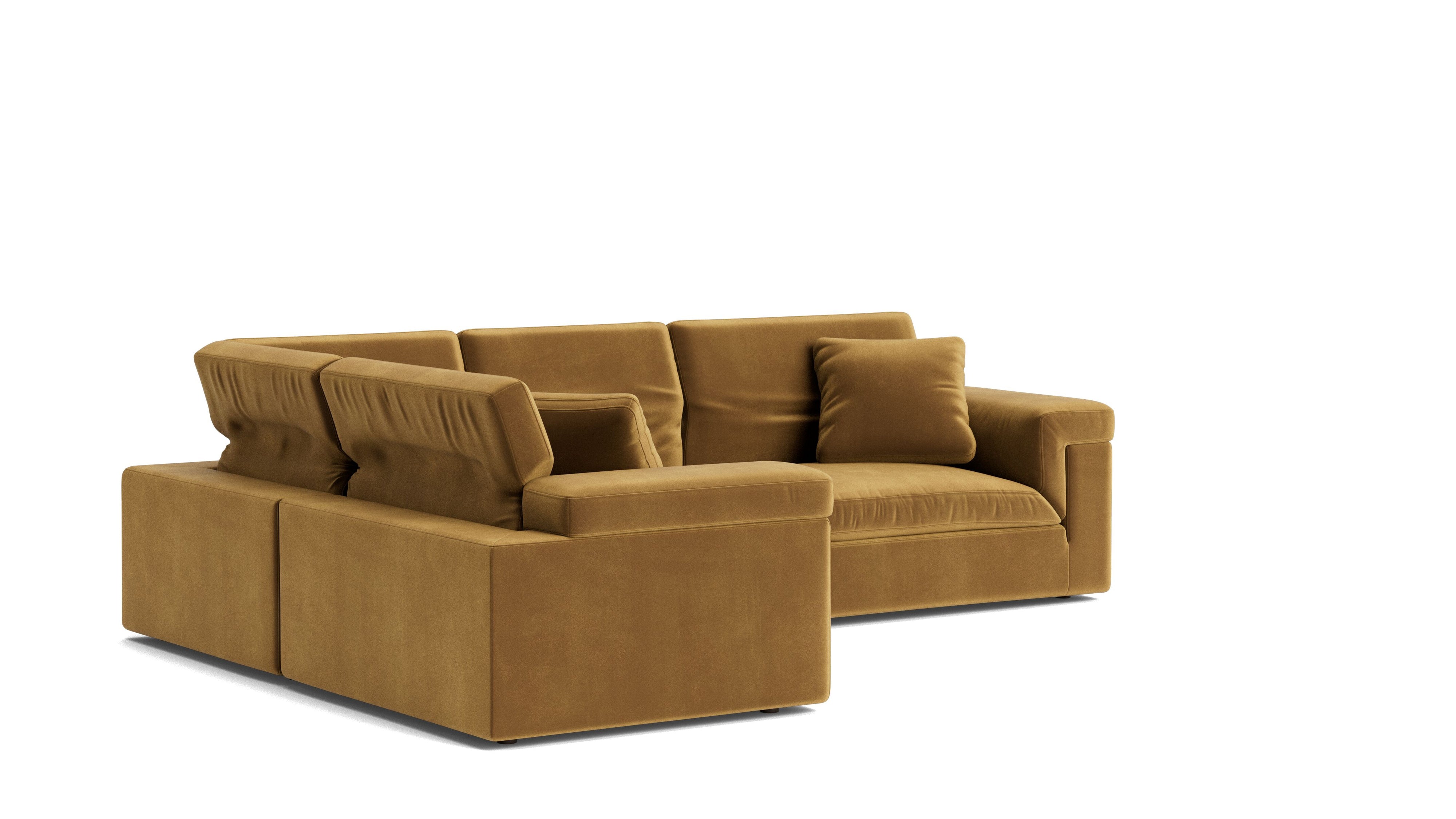 Saddle 4-Piece Modular Sectional Closed, Gold