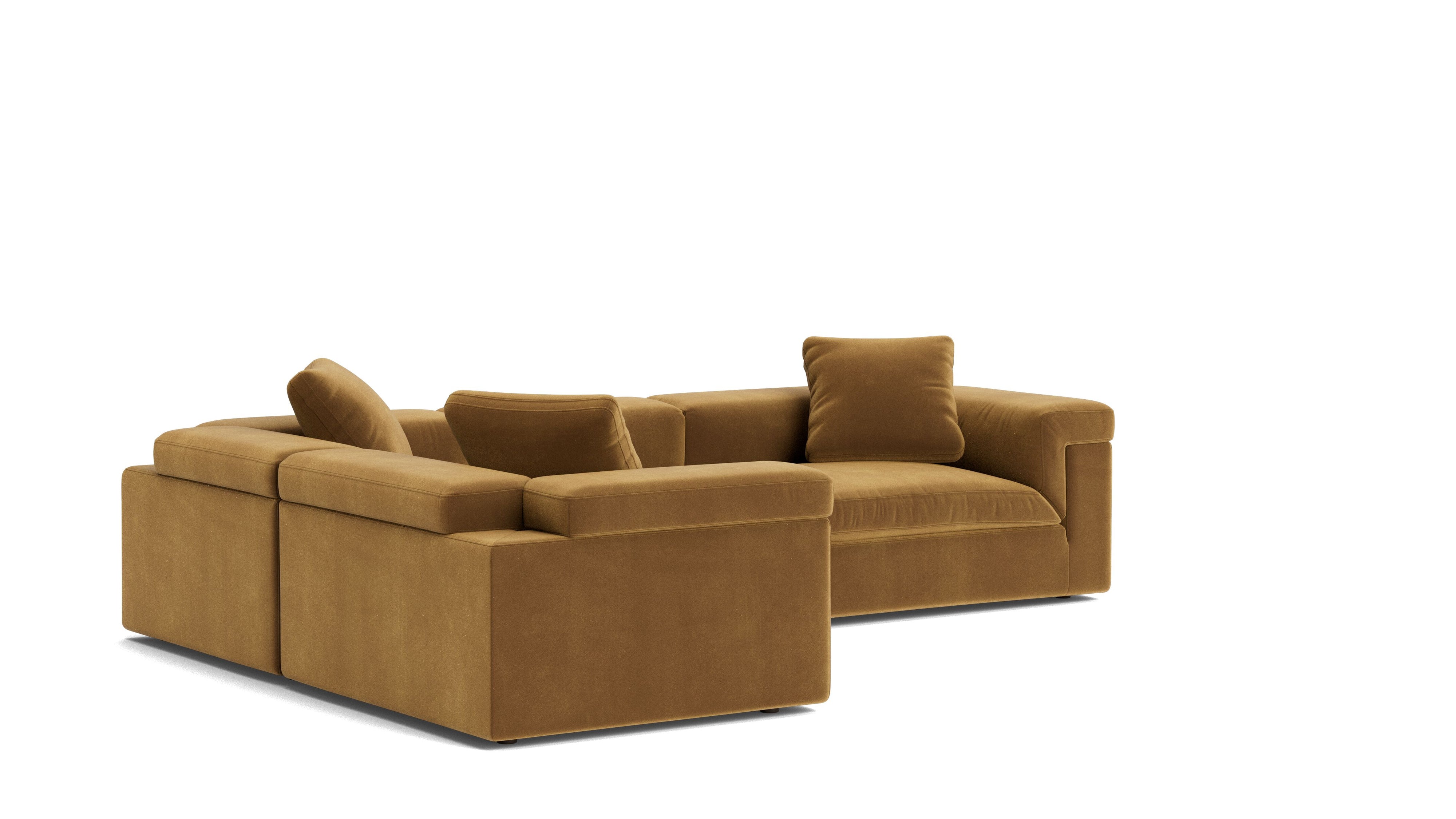 Saddle 4-Piece Modular Sectional Closed, Gold