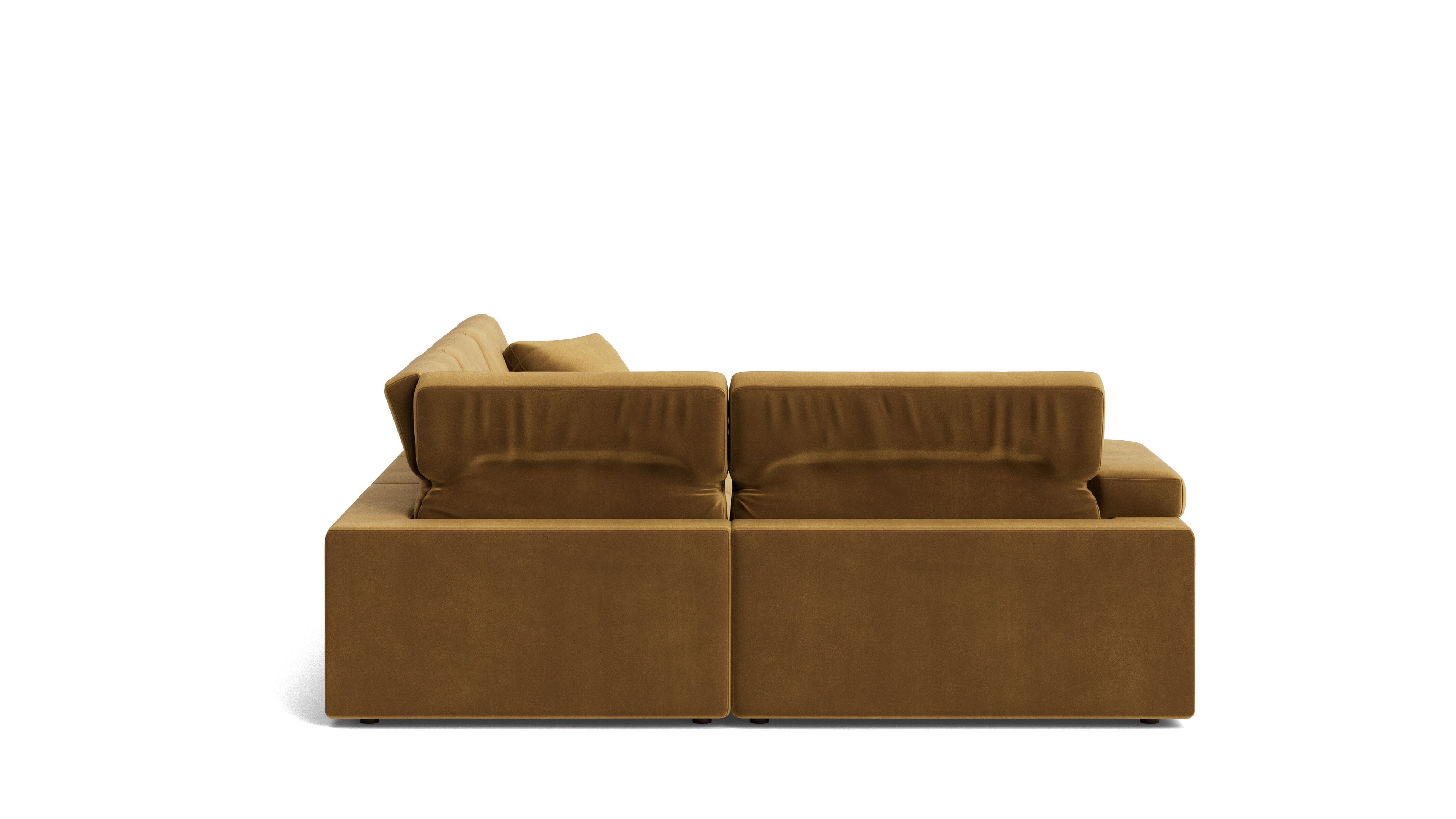 Saddle 4-Piece Modular Sectional Closed, Gold