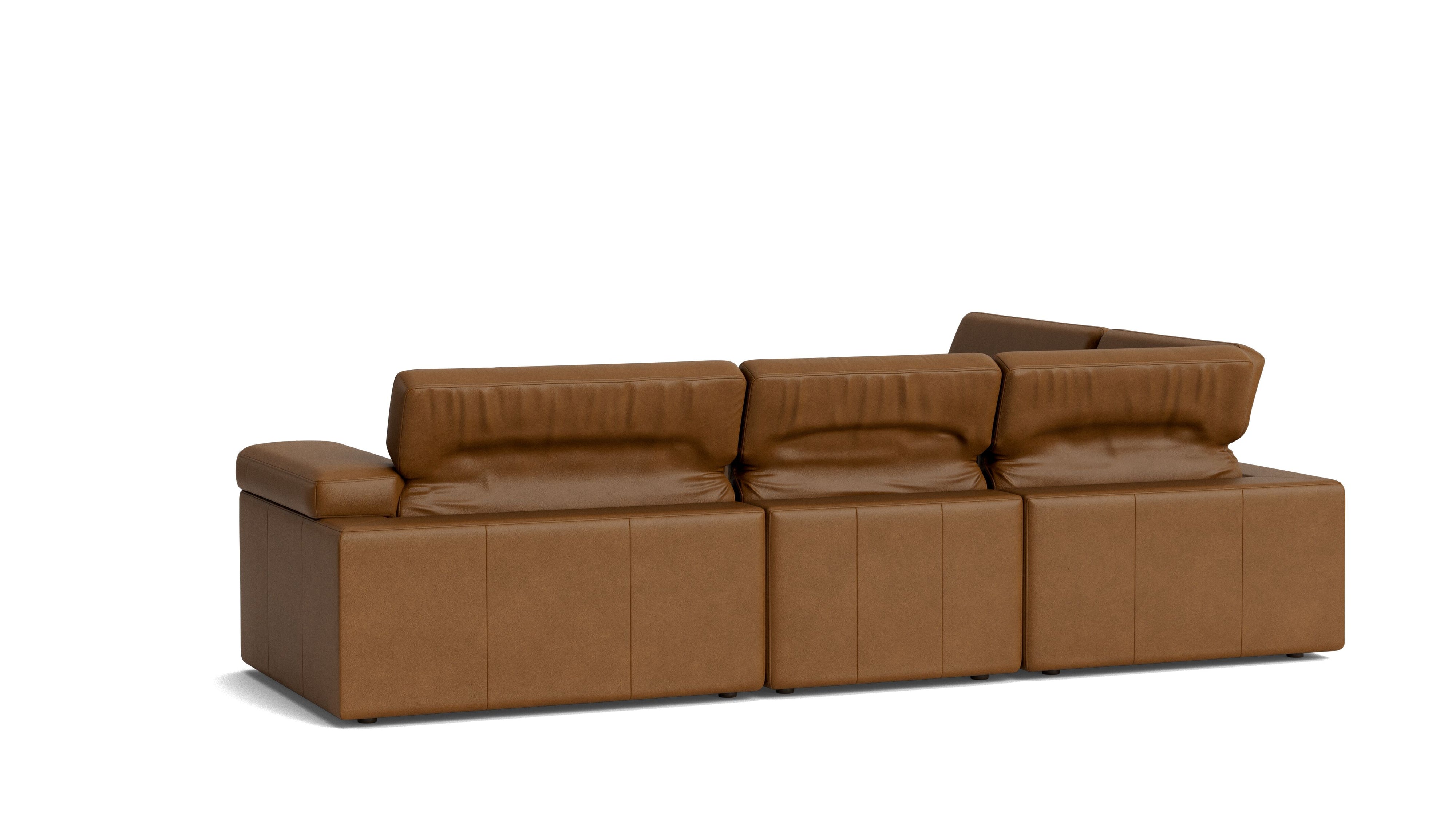 Saddle 4-Piece Modular Sectional Closed, Bourbon