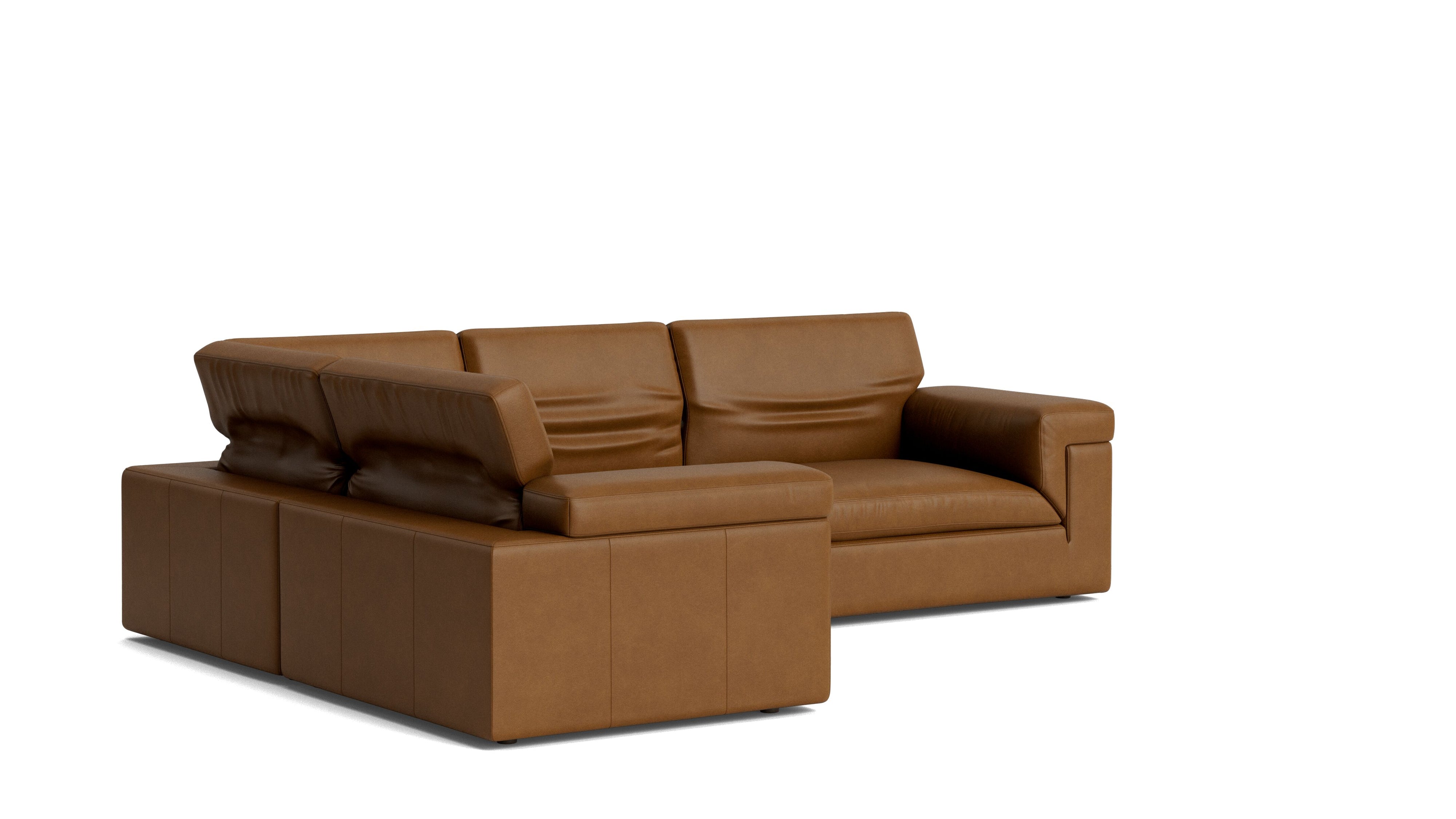 Saddle 4-Piece Modular Sectional Closed, Bourbon