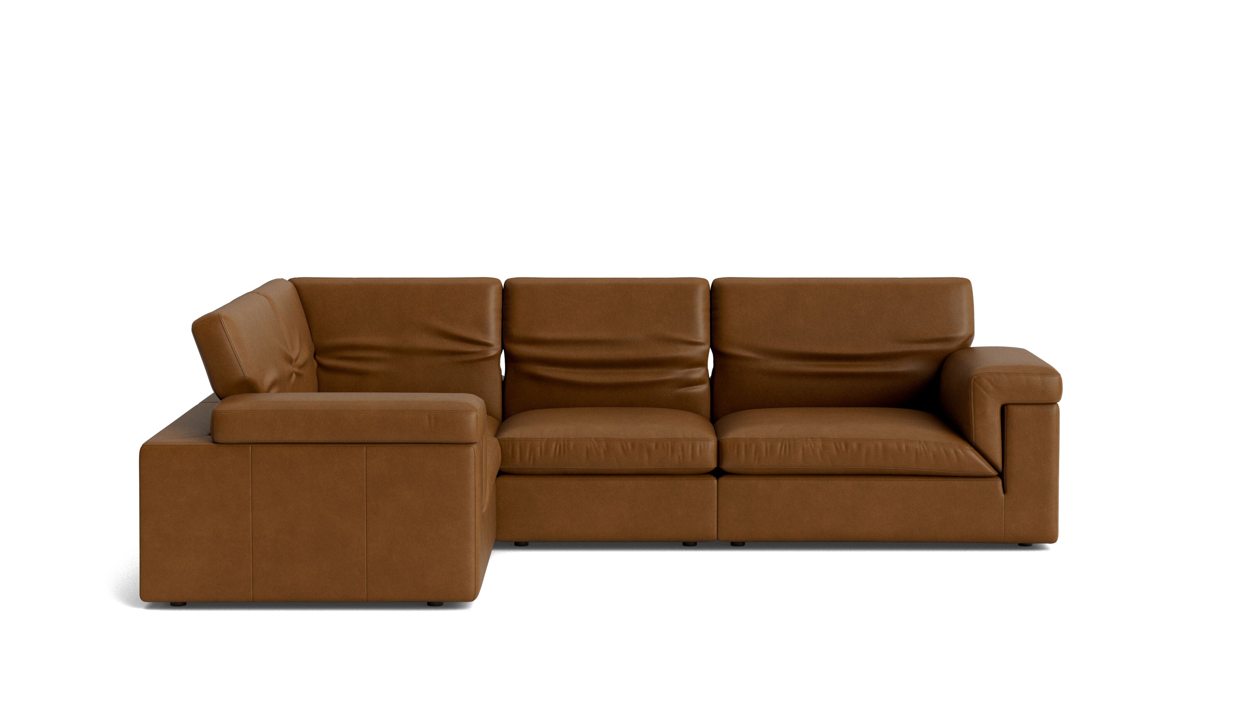 Saddle 4-Piece Modular Sectional Closed, Bourbon