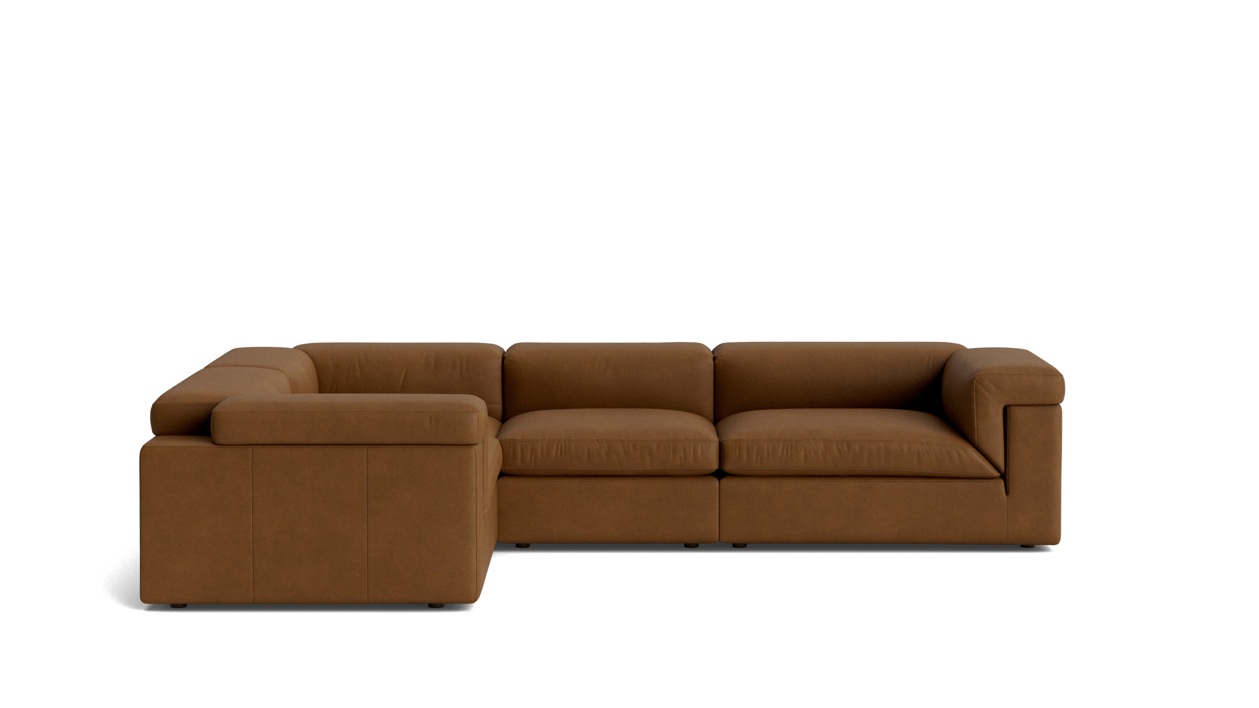 Saddle 4-Piece Modular Sectional Closed, Bourbon