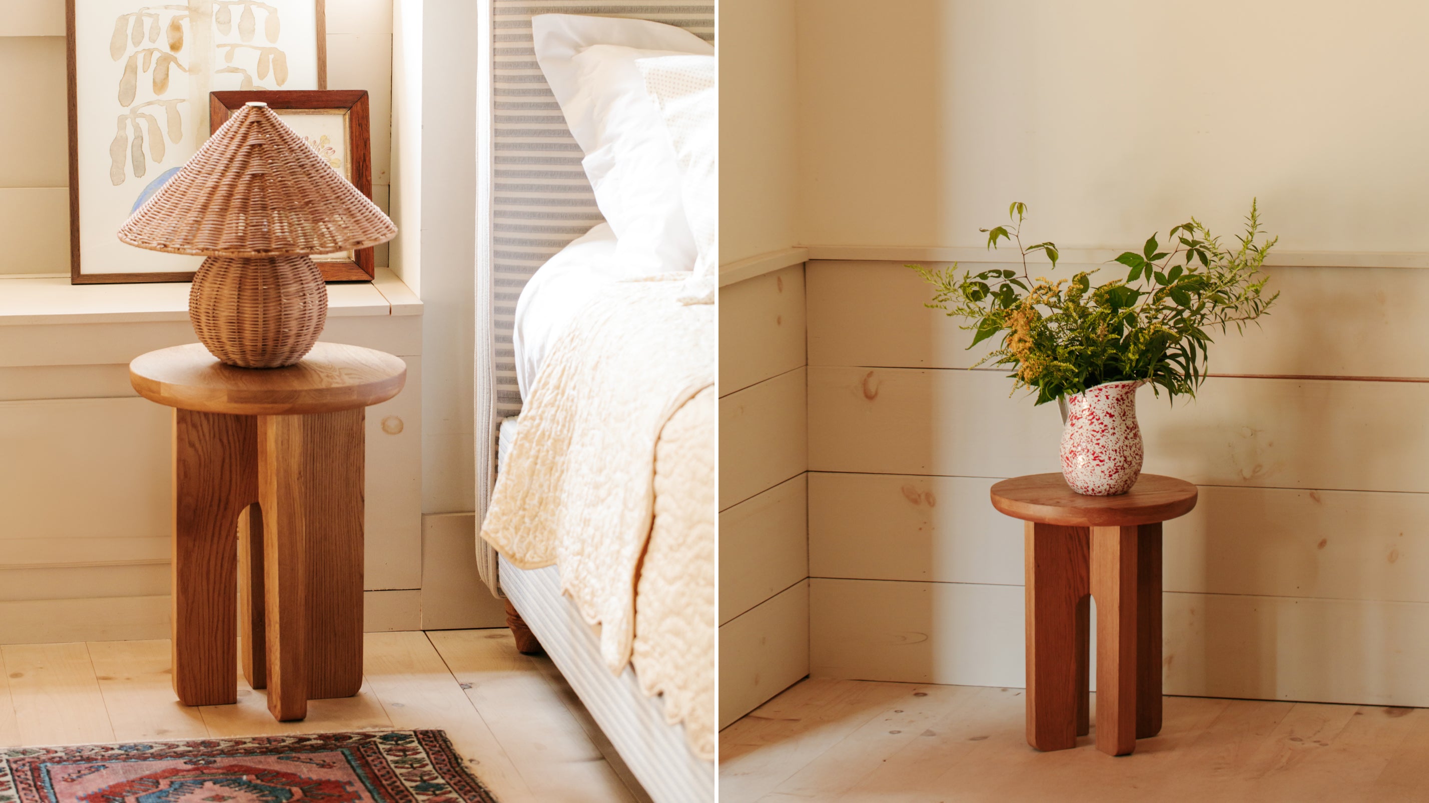 Clover Side Table, Natural Oak